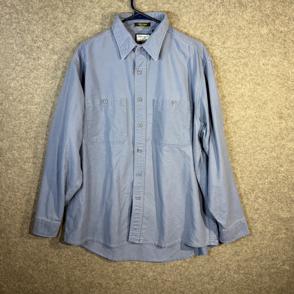 Fieldmaster Men's Blue‎ Long Sleeve Cotton Work Shirt Size XL